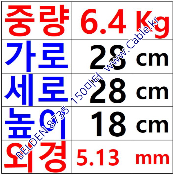 벨덴 8735 BELDEN (150m)