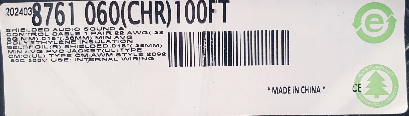 벨덴케이블 8761 BELDEN 라인 라벨 (Chrome 30m)