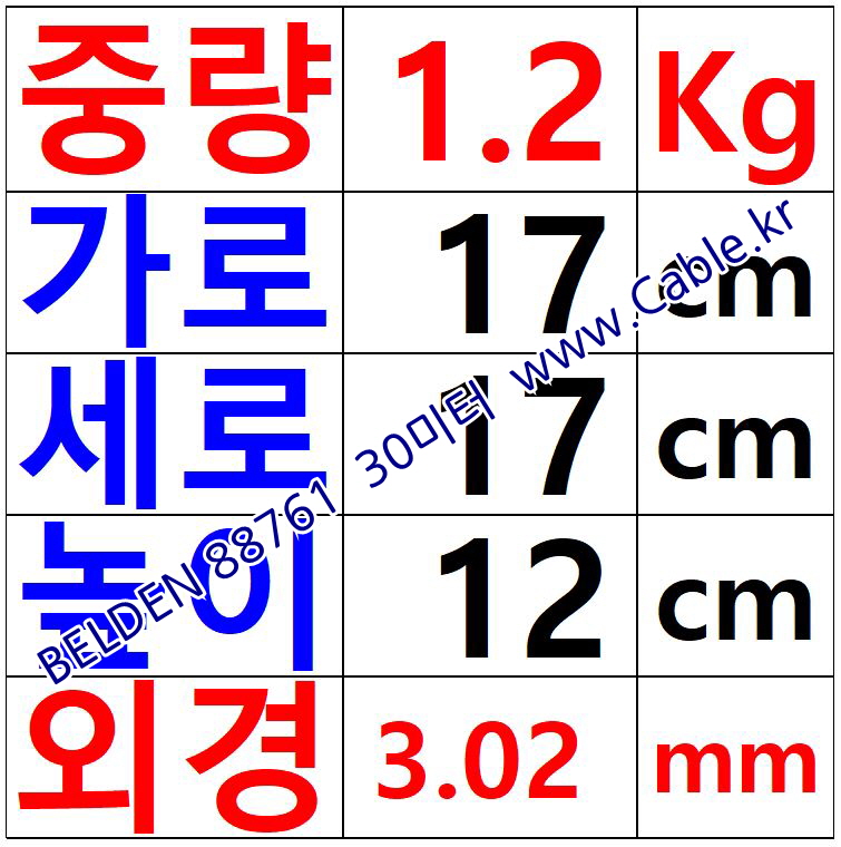 벨덴케이블 88761 BELDEN 라인 레벨 (Red 30m)
