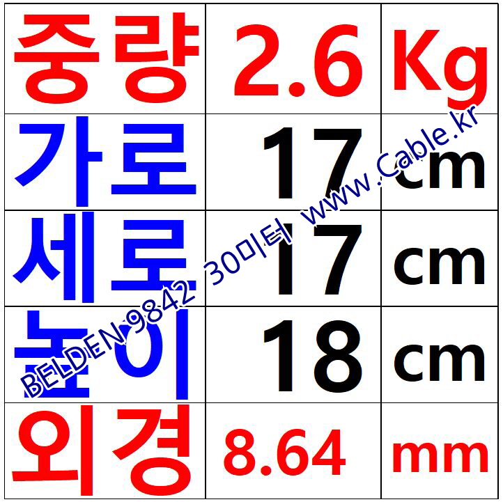 벨덴케이블 9842 BELDEN RS485 (Chrome 30m)